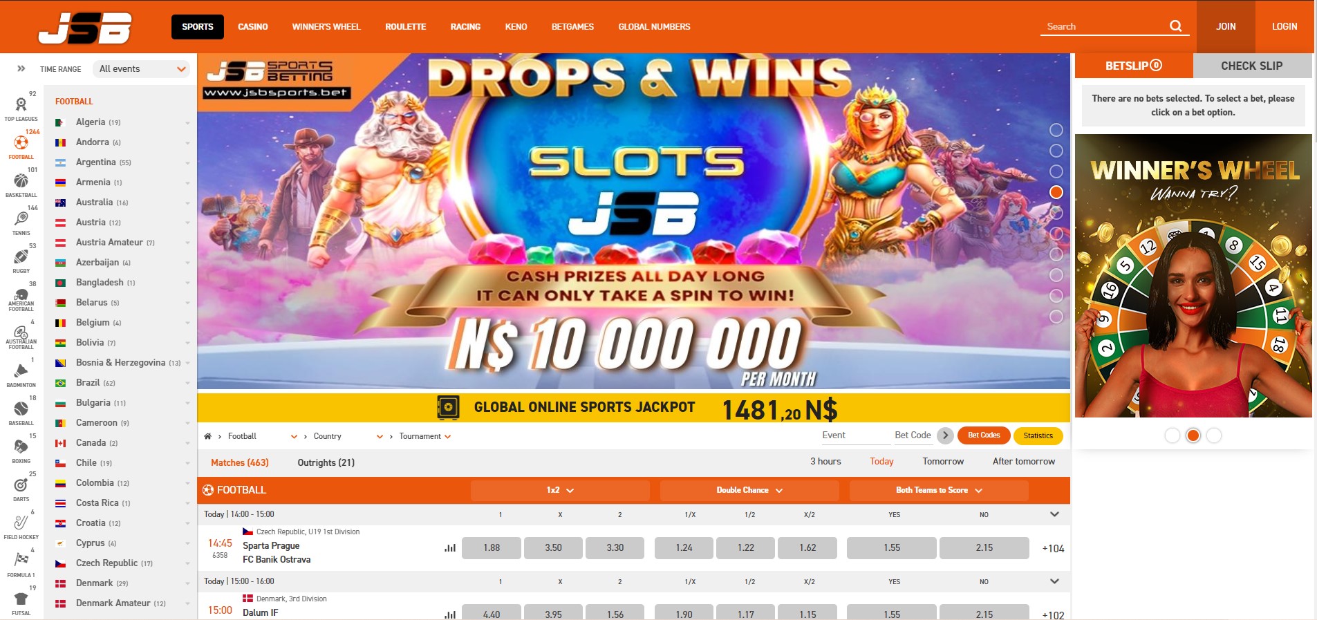 jsb sports betting home page