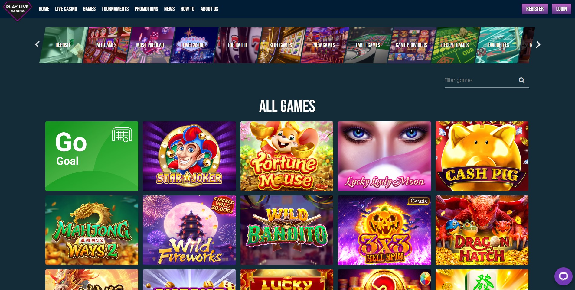 Games at Playlive casino